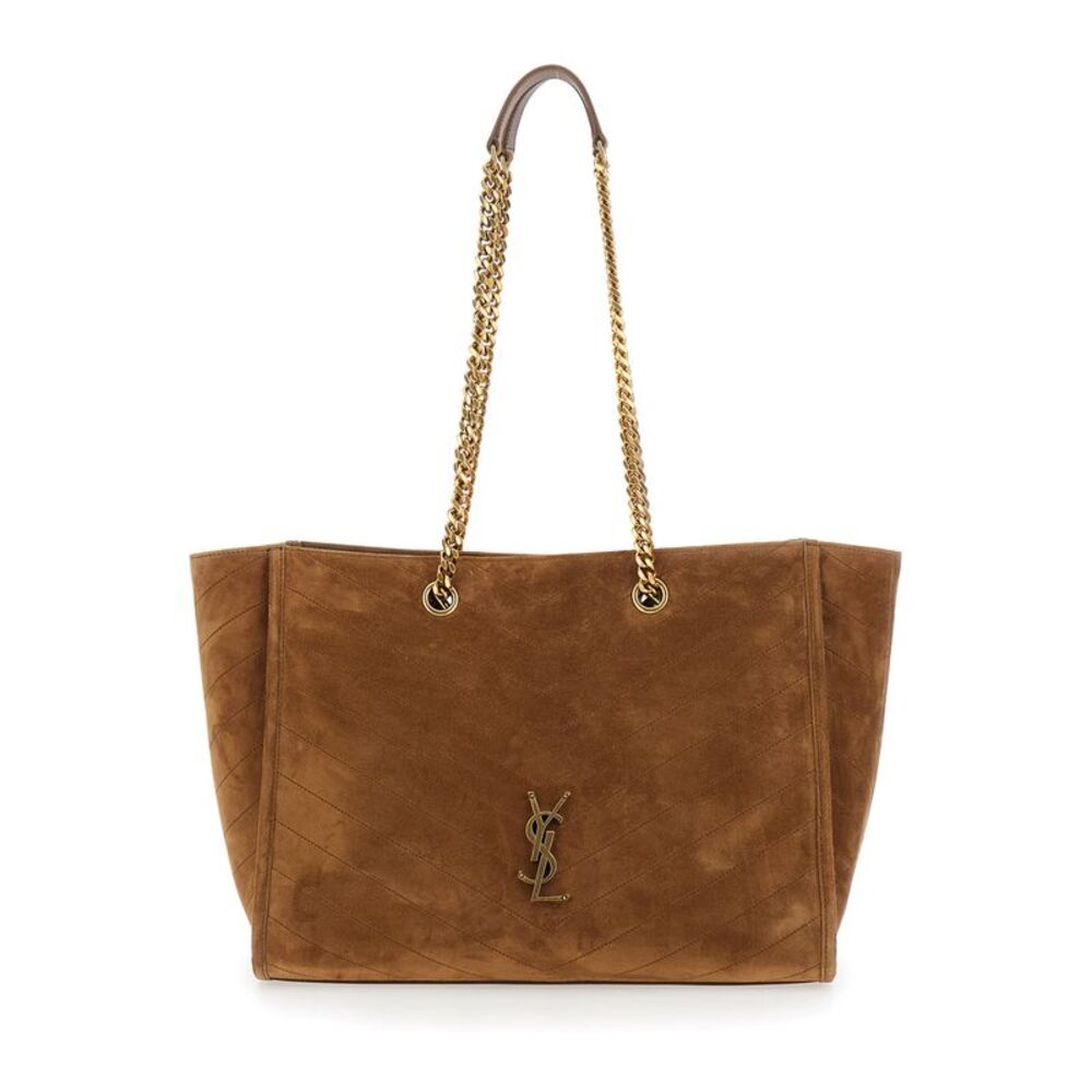 Saint Laurent Women Ysl Bo Niki Shop Ew Suede Satin
